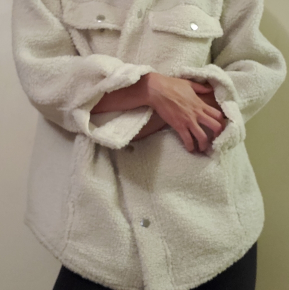 Faux shearling button up "shacket" - Picture 2 of 3